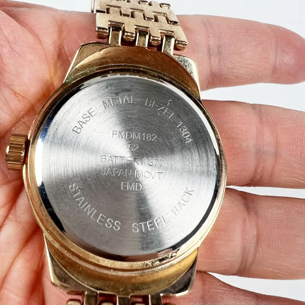 Large gold wristwatch battery tested